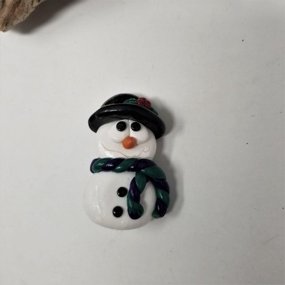 Vintage Snowman & Candy Cane Pins Brooch Holiday - Picture 7 of 10